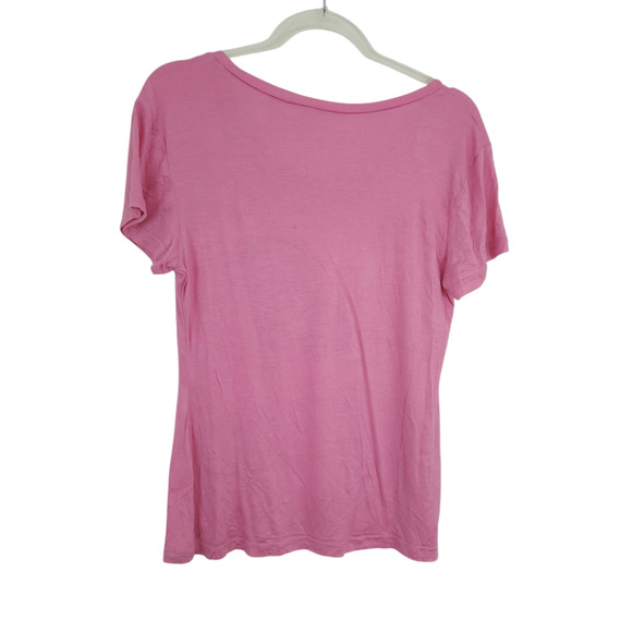 Women Simply Southern Pink V Neck Ruff Day Pajama Top Medium Women Pajama Shirt - Picture 2 of 3